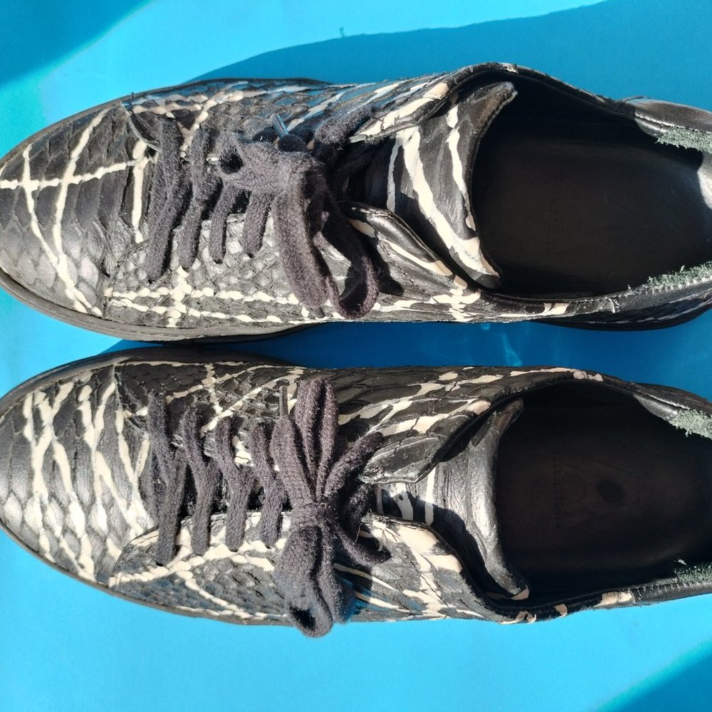 Axel Arigato Black Python Embossed Leather Clean … - image 4